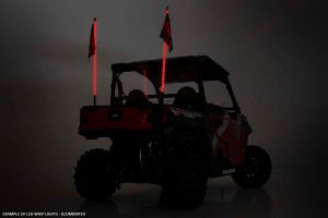Polaris RZR XP 4 1000 Whip Mount - Rear - Rough Country - LED Whip Light Roll Cage Mounting Kit - Black - '14-'22